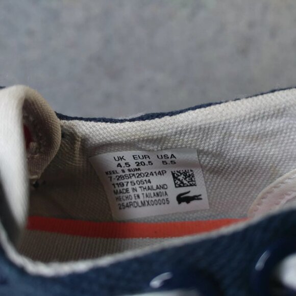 Lacoste Boat Shoes Baby Size 5.5C Boys Sneakers Canvas Gray BlueSummer Beach - Picture 2 of 9